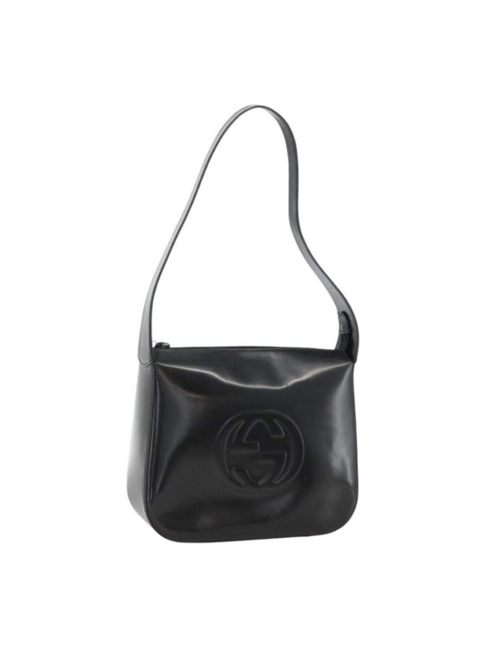 Authentic GUCCI Shoulder Bag Patent leather Black 001 3754 1703